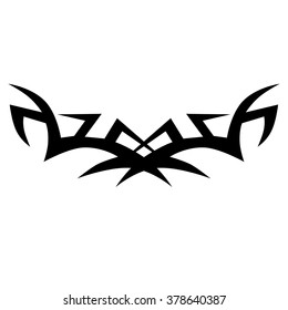 Tattoo tribal lower back vector design. Simple logo. Individual designer isolated element for decorating the body of women and girls waist, back and stomach and other body parts. Abstract illustration