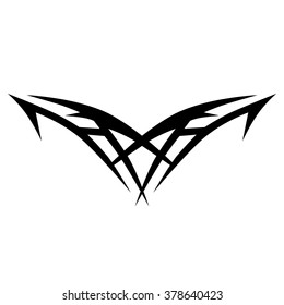 Tattoo tribal lower back vector design. Simple logo. Individual designer isolated element for decorating the body of women and girls waist, back and stomach and other body parts. Abstract illustration