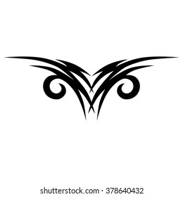 Tattoo tribal lower back vector design. Simple logo. Individual designer isolated element for decorating the body of women and girls waist, back and stomach and other body parts. Abstract illustration