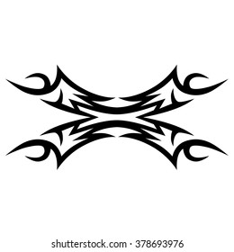 Tattoo tribal lower back vector design. Simple logo. Individual designer isolated element for decorating the body of women and girls waist, back and stomach and other body parts. Abstract illustration