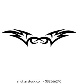 Tattoo tribal lower back vector design. Simple logo. Individual designer isolated element for decorating the body of women and girls waist, back and stomach and other body parts. Abstract illustration