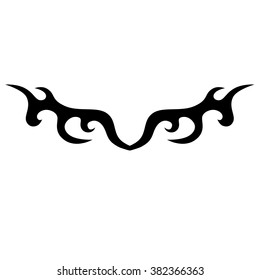 Tattoo tribal lower back vector design. Simple logo. Individual designer isolated element for decorating the body of women and girls waist, back and stomach and other body parts. Abstract illustration