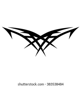 Tattoo tribal lower back vector design. Simple logo. Individual designer isolated element for decorating the body of women and girls waist, back and stomach and other body parts. Abstract illustration