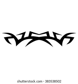 Tattoo tribal lower back vector design. Simple logo. Individual designer isolated element for decorating the body of women and girls waist, back and stomach and other body parts. Abstract illustration