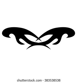 Tattoo tribal lower back vector design. Simple logo. Individual designer isolated element for decorating the body of women and girls waist, back and stomach and other body parts. Abstract illustration
