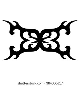 Tattoo tribal lower back vector design. Simple logo. Individual designer isolated element for decorating the body of women and girls waist, back and stomach and other body parts. Abstract illustration