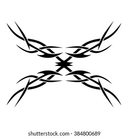 Tattoo tribal lower back vector design. Simple logo. Individual designer isolated element for decorating the body of women and girls waist, back and stomach and other body parts. Abstract illustration