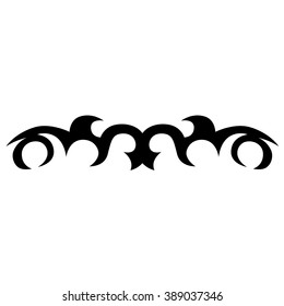 Tattoo tribal lower back vector design. Simple logo. Individual designer isolated element for decorating the body of women and girls waist, back and stomach and other body parts. Abstract illustration