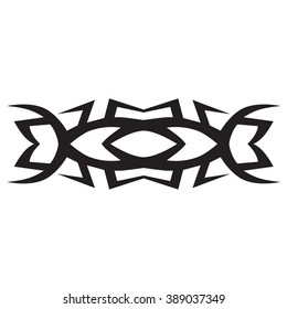 Tattoo tribal lower back vector design. Simple logo. Individual designer isolated element for decorating the body of women and girls waist, back and stomach and other body parts. Abstract illustration
