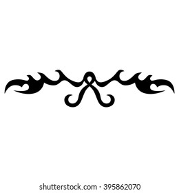 Tattoo tribal lower back vector design. Simple logo. Individual designer isolated element for decorating the body of women and girls waist, back and stomach and other body parts. Abstract illustration