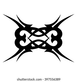 Tattoo tribal lower back vector design. Simple logo. Individual designer isolated element for decorating the body of women and girls waist, back and stomach and other body parts. Abstract illustration