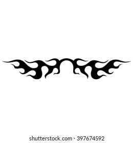 Tattoo tribal lower back vector design. Simple logo. Individual designer isolated element for decorating the body of women and girls waist, back and stomach and other body parts. Abstract illustration