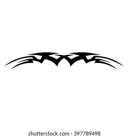 Tattoo tribal lower back vector design. Simple logo. Individual designer isolated element for decorating the body of women and girls waist, back and stomach and other body parts. Abstract illustration