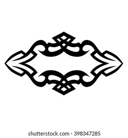 Tattoo tribal lower back vector design. Simple logo. Individual designer isolated element for decorating the body of women and girls waist, back and stomach and other body parts. Abstract illustration