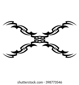 Tattoo tribal lower back vector design. Simple logo. Individual designer isolated element for decorating the body of women and girls waist, back and stomach and other body parts. Abstract illustration