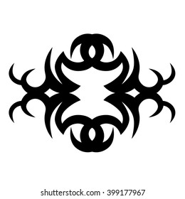 Tattoo tribal lower back vector design. Simple logo. Individual designer isolated element for decorating the body of women and girls waist, back and stomach and other body parts. Abstract illustration