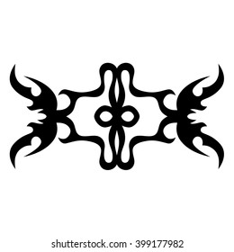 Tattoo tribal lower back vector design. Simple logo. Individual designer isolated element for decorating the body of women and girls waist, back and stomach and other body parts. Abstract illustration