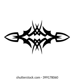 Tattoo tribal lower back vector design. Simple logo. Individual designer isolated element for decorating the body of women and girls waist, back and stomach and other body parts. Abstract illustration