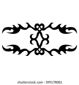 Tattoo tribal lower back vector design. Simple logo. Individual designer isolated element for decorating the body of women and girls waist, back and stomach and other body parts. Abstract illustration