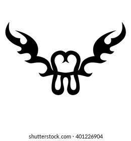 Tattoo tribal lower back vector design. Simple logo. Individual designer isolated element for decorating the body of women and girls waist, back and stomach and other body parts. Abstract illustration