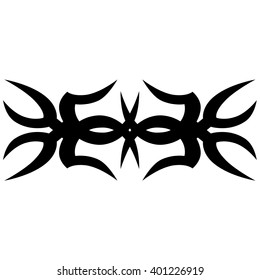 Tattoo tribal lower back vector design. Simple logo. Individual designer isolated element for decorating the body of women and girls waist, back and stomach and other body parts. Abstract illustration