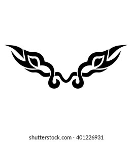 Tattoo tribal lower back vector design. Simple logo. Individual designer isolated element for decorating the body of women and girls waist, back and stomach and other body parts. Abstract illustration
