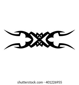 Tattoo tribal lower back vector design. Simple logo. Individual designer isolated element for decorating the body of women and girls waist, back and stomach and other body parts. Abstract illustration