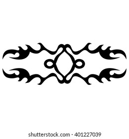 Tattoo tribal lower back vector design. Simple logo. Individual designer isolated element for decorating the body of women and girls waist, back and stomach and other body parts. Abstract illustration