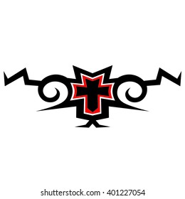 Tattoo tribal lower back vector design. Simple logo. Individual designer isolated element for decorating the body of women and girls waist, back and stomach and other body parts. Abstract illustration