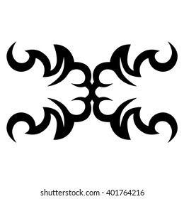 Tattoo tribal lower back vector design. Simple logo. Individual designer isolated element for decorating the body of women and girls waist, back and stomach and other body parts. Abstract illustration