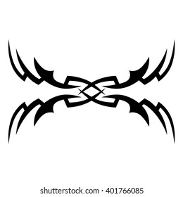 Tattoo tribal lower back vector design. Simple logo. Individual designer isolated element for decorating the body of women and girls waist, back and stomach and other body parts. Abstract illustration