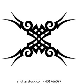 Tattoo tribal lower back vector design. Simple logo. Individual designer isolated element for decorating the body of women and girls waist, back and stomach and other body parts. Abstract illustration