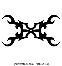 Tattoo tribal lower back vector design. Simple logo. Individual designer isolated element for decorating the body of women and girls waist, back and stomach and other body parts. Abstract illustration