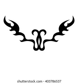 Tattoo tribal lower back vector design. Simple logo. Individual designer isolated element for decorating the body of women and girls waist, back and stomach and other body parts. Abstract illustration