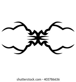Tattoo tribal lower back vector design. Simple logo. Individual designer isolated element for decorating the body of women and girls waist, back and stomach and other body parts. Abstract illustration