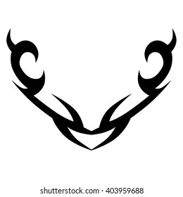 Tattoo tribal lower back vector design. Simple logo. Individual designer isolated element for decorating the body of women and girls waist, back and stomach and other body parts. Abstract illustration