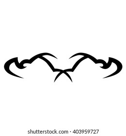 Tattoo tribal lower back vector design. Simple logo. Individual designer isolated element for decorating the body of women and girls waist, back and stomach and other body parts. Abstract illustration