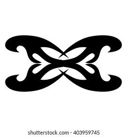 Tattoo tribal lower back vector design. Simple logo. Individual designer isolated element for decorating the body of women and girls waist, back and stomach and other body parts. Abstract illustration