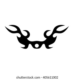 Tattoo tribal lower back vector design. Simple logo. Individual designer isolated element for decorating the body of women and girls waist, back and stomach and other body parts. Abstract illustration