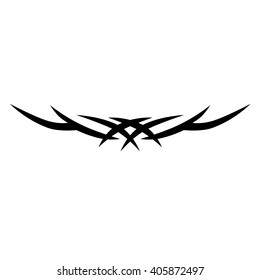 Tattoo tribal lower back vector design. Simple logo. Individual designer isolated element for decorating the body of women and girls waist, back and stomach and other body parts. Abstract illustration