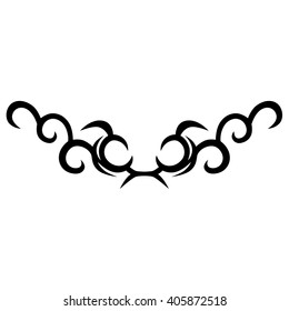 Tattoo tribal lower back vector design. Simple logo. Individual designer isolated element for decorating the body of women and girls waist, back and stomach and other body parts. Abstract illustration