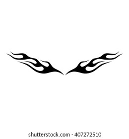Tattoo tribal lower back vector design. Simple logo. Individual designer isolated element for decorating the body of women and girls waist, back and stomach and other body parts. Abstract illustration