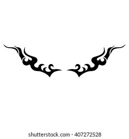 Tattoo tribal lower back vector design. Simple logo. Individual designer isolated element for decorating the body of women and girls waist, back and stomach and other body parts. Abstract illustration