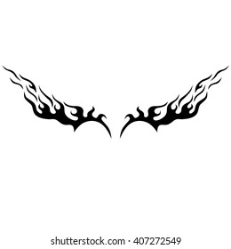 Tattoo tribal lower back vector design. Simple logo. Individual designer isolated element for decorating the body of women and girls waist, back and stomach and other body parts. Abstract illustration