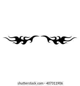 Tattoo tribal lower back vector design. Simple logo. Individual designer isolated element for decorating the body of women and girls waist, back and stomach and other body parts. Abstract illustration