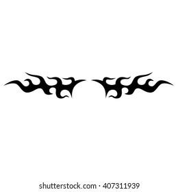 Tattoo tribal lower back vector design. Simple logo. Individual designer isolated element for decorating the body of women and girls waist, back and stomach and other body parts. Abstract illustration