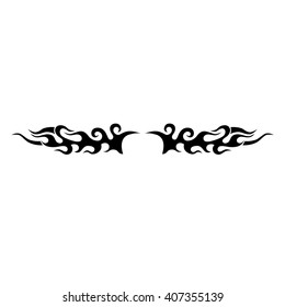 Tattoo tribal lower back vector design. Simple logo. Individual designer isolated element for decorating the body of women and girls waist, back and stomach and other body parts. Abstract illustration