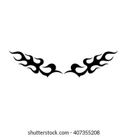 Tattoo tribal lower back vector design. Simple logo. Individual designer isolated element for decorating the body of women and girls waist, back and stomach and other body parts. Abstract illustration