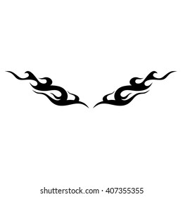 Tattoo tribal lower back vector design. Simple logo. Individual designer isolated element for decorating the body of women and girls waist, back and stomach and other body parts. Abstract illustration