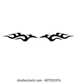Tattoo tribal lower back vector design. Simple logo. Individual designer isolated element for decorating the body of women and girls waist, back and stomach and other body parts. Abstract illustration